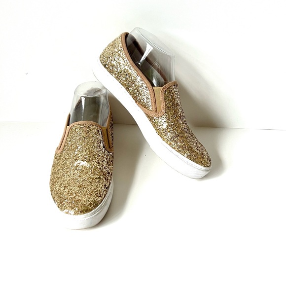 MATA Gold Glitter Slip On Sneakers—SZ. 8 - Picture 1 of 11